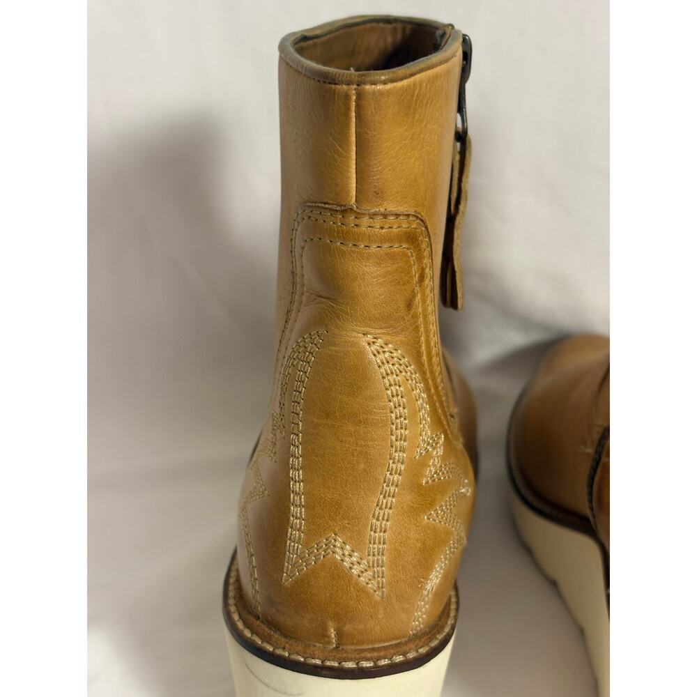 Lucchese 63001 Leather Western Wedge Boots Size 8 - Picture 10 of 16